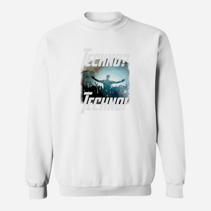 Techno Music Party Motiv Sweatshirt, Stylisches Rave Outfit