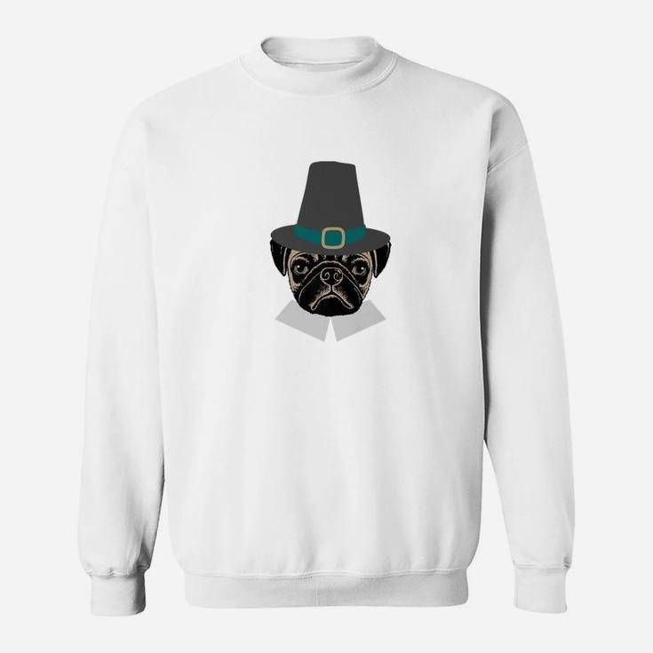 Thanksgiving Holiday Funny Pug Dog Pilgrim Sweat Shirt
