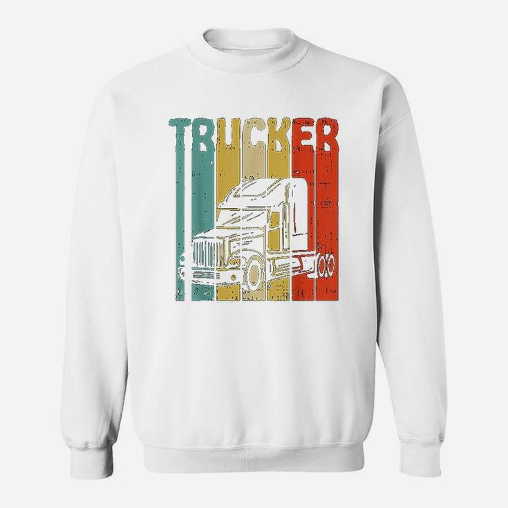 Trucker Retro Truckin Big Rig Semi Trailer Truck Driver Gift Sweat Shirt