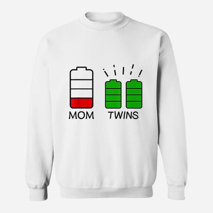Twin Mother Low Battery Tired Mom Of Twins Sweat Shirt