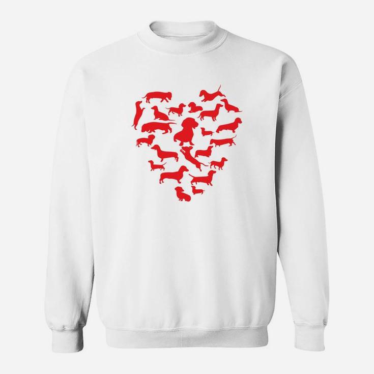 Valentines Day Dog Heart Funny Dachshund Sweat Shirt