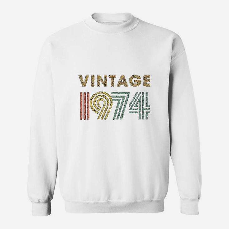 Vintage 1974 Born In 1974 Retro 48th Birthday Gift  Sweat Shirt