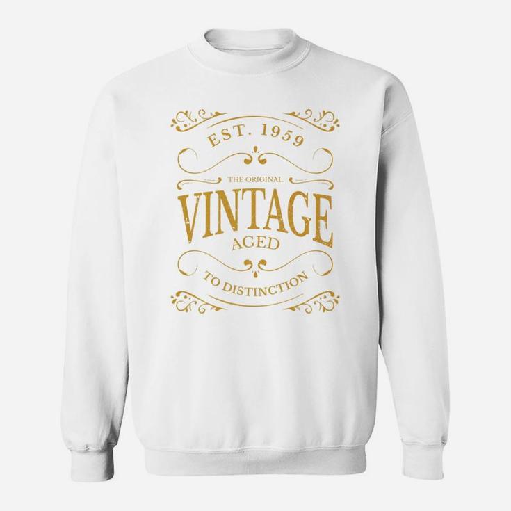 Vintage 60th Birthday Whiskey Wine Label  Sweat Shirt