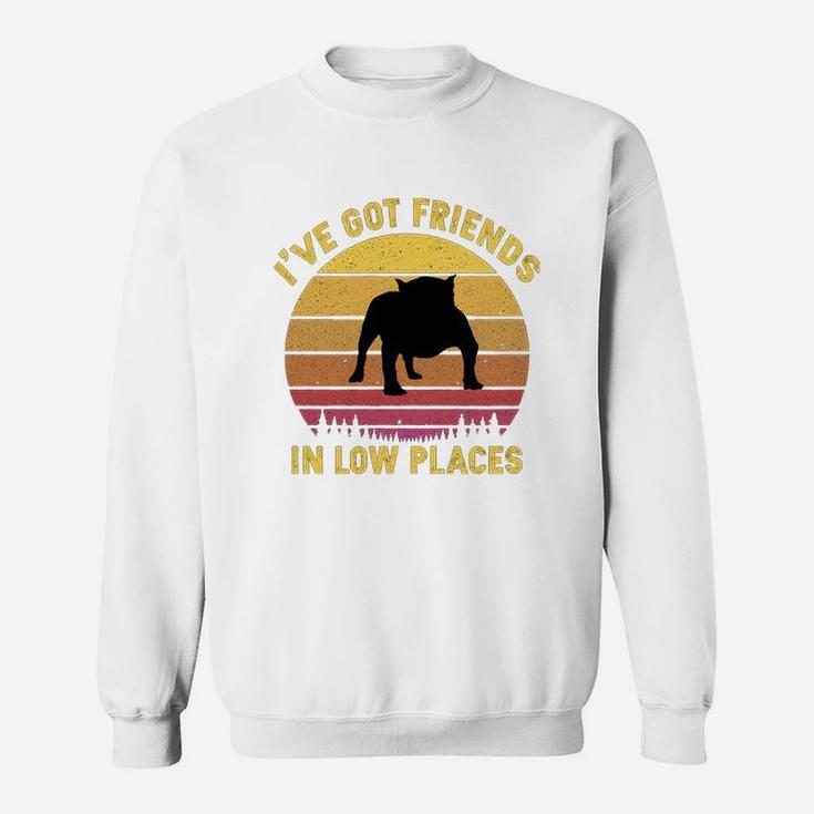 Vintage American Bully I Have Got Friends In Low Places Dog Lovers Sweat Shirt