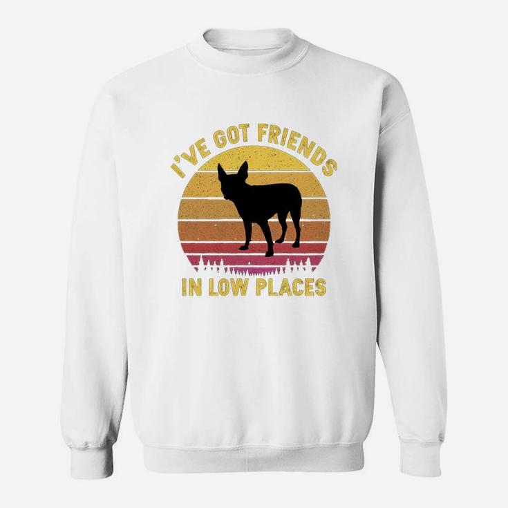 Vintage Boston Terrier I Have Got Friends In Low Places Dog Lovers Sweat Shirt