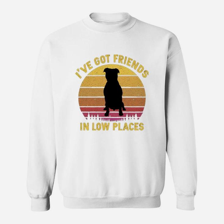 Vintage Pitbull I Have Got Friends In Low Places Dog Lovers Sweat Shirt
