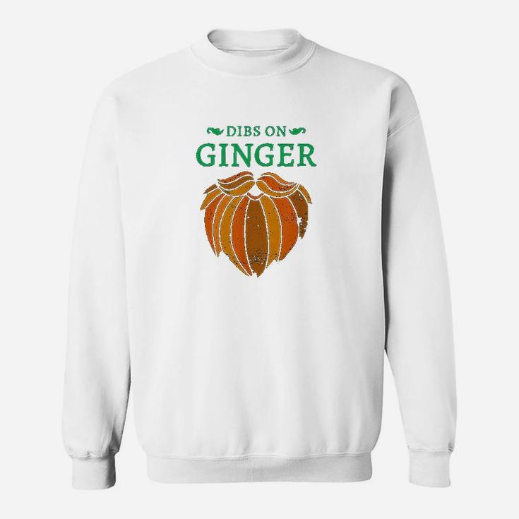 Vintage St Patricks Day Dibs On The Ginger Red Beard Irish Sweat Shirt