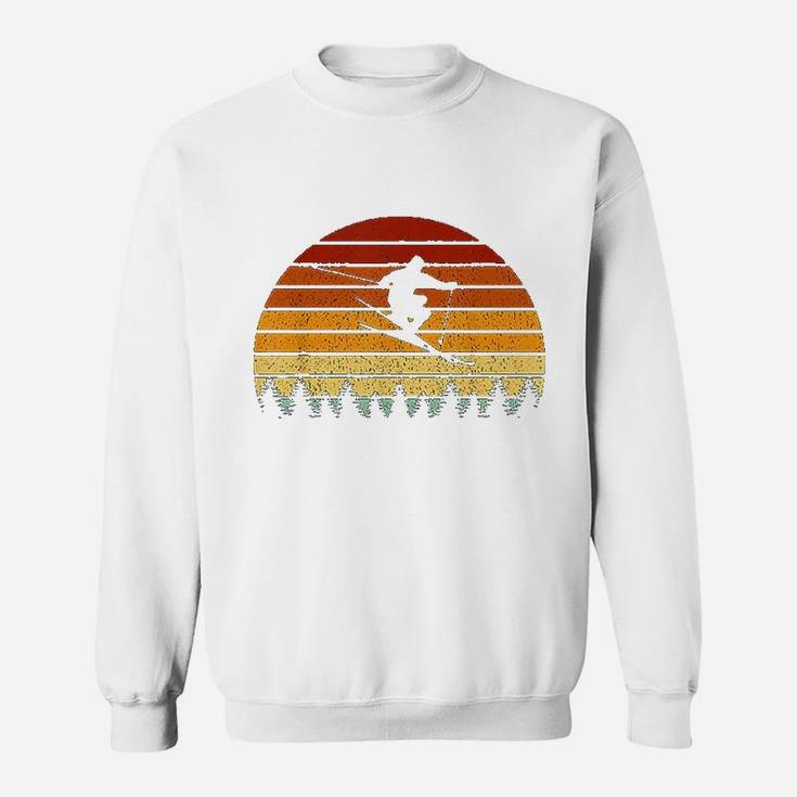 Vintage Sunset Skiing Gift For Skiers Sweat Shirt