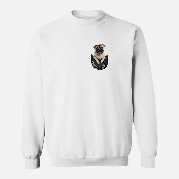 Weißes Herren-Sweatshirt mit Hunde-Aufdruck, Lustiges Motiv für Hundefreunde