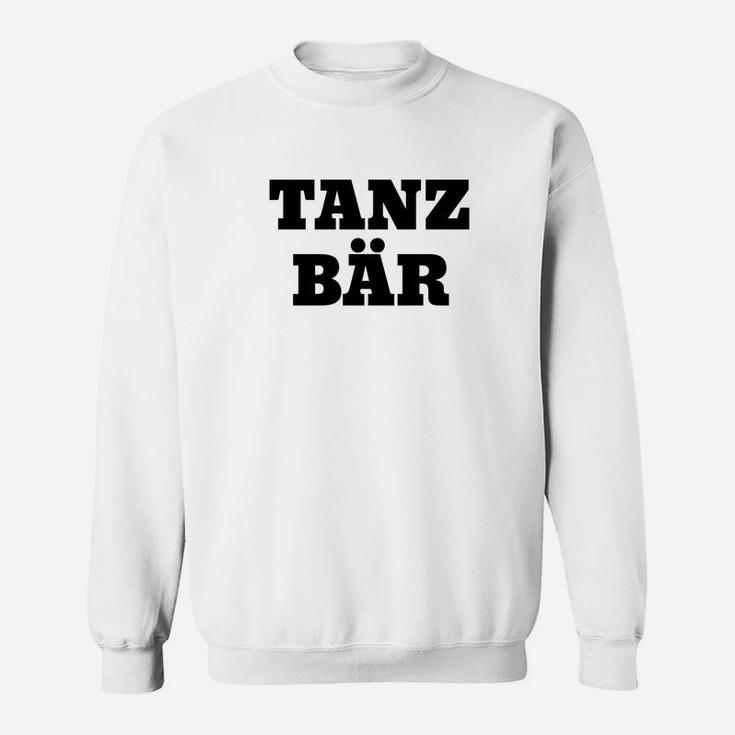 Weißes Unisex Sweatshirt mit Tanz Bär Aufdruck, Lässiges Design