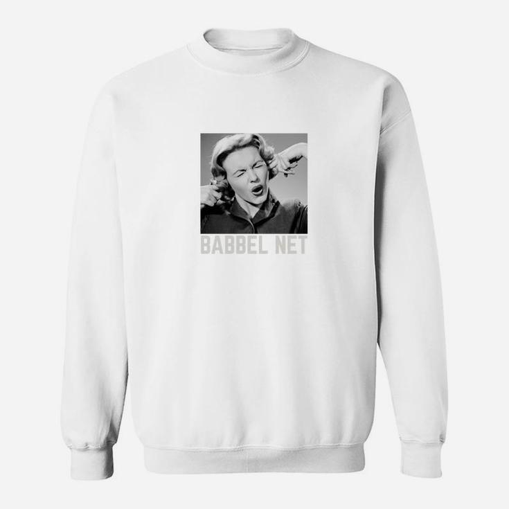 Weißes Vintage-Porträt Sweatshirt mit Schriftzug, Retro Design Tee