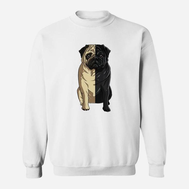 White Pug Black Pug Sweat Shirt