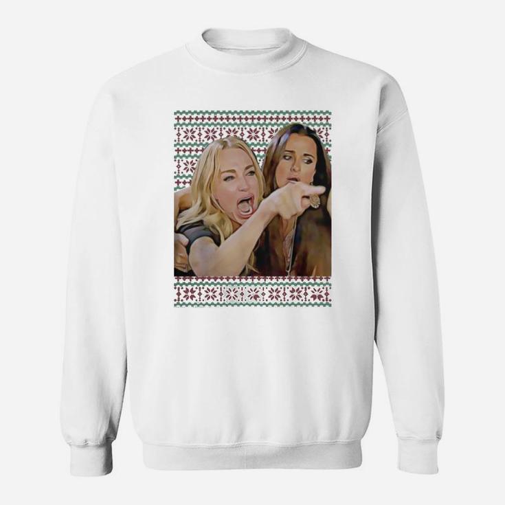 Woman Yelling At A Cat Ugly Christmas Sweater Meme Trending T-shirt Sweat Shirt