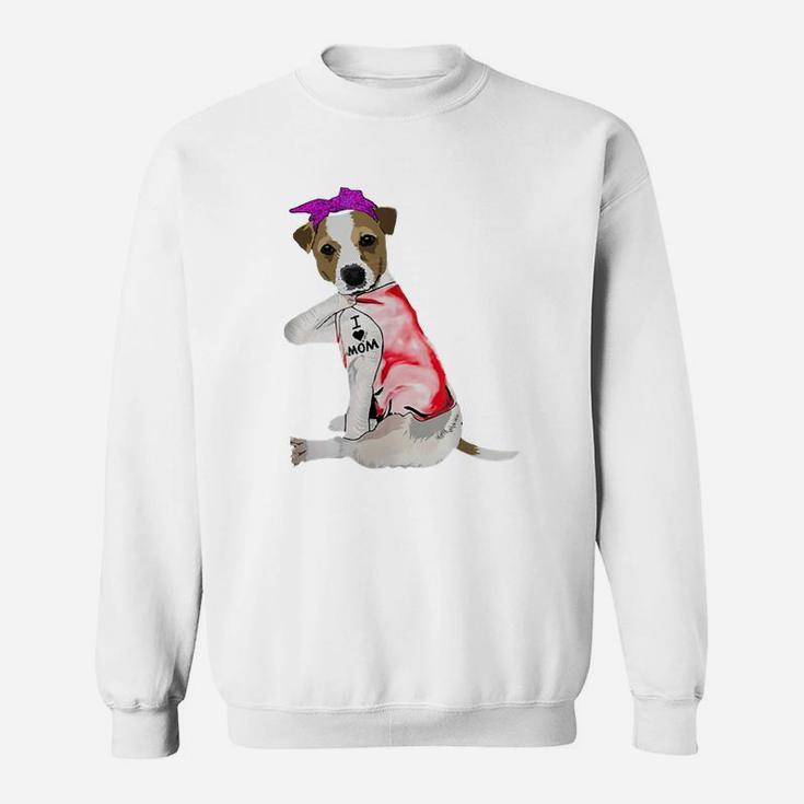 Women Gifts Jack Russell Terrier Dog Tattoo I Love Mom Sweat Shirt