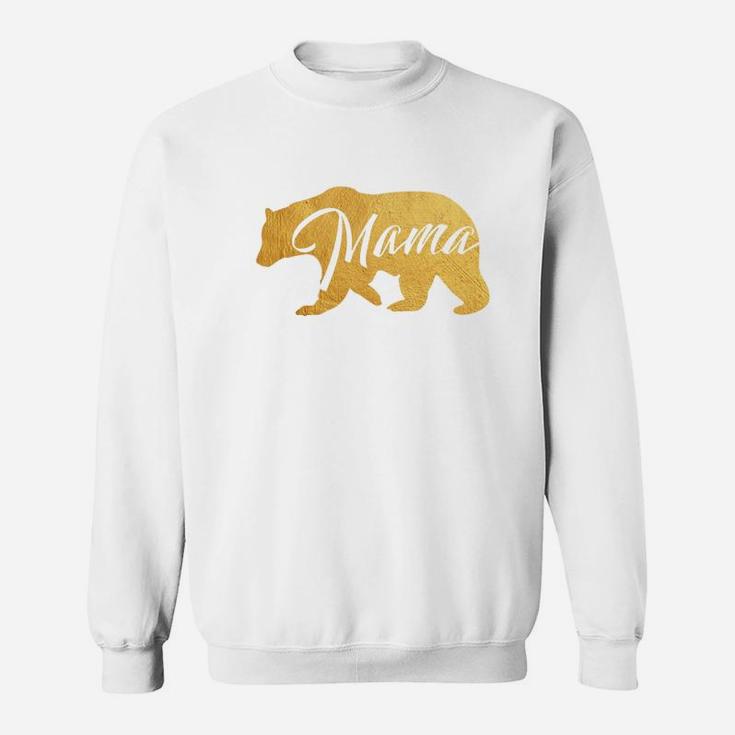 Womens Mama Bear Shirt Gold Mothers Day Mom Shirt Funny Sweat Shirt