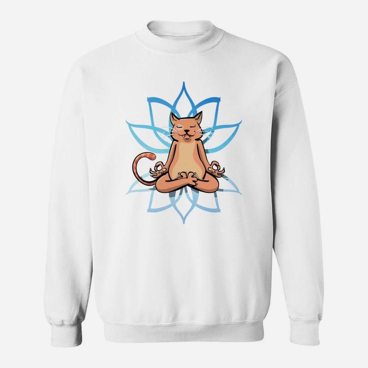 Yoga Cat Meditating Cats Funny Cat Pet Sweat Shirt
