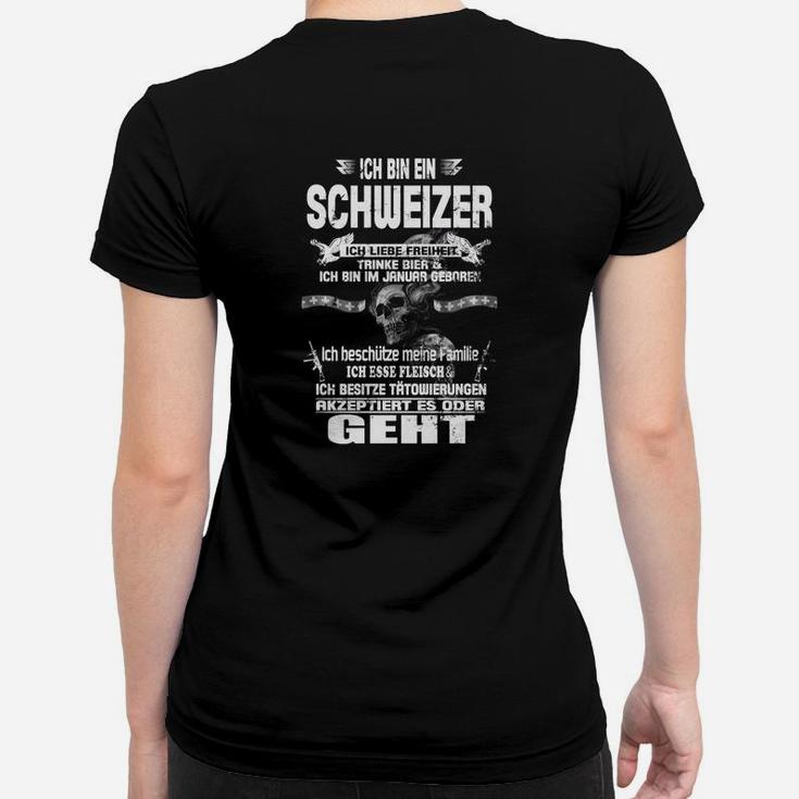 Ich Bin Ein Schweizer Frauen Tshirt - Stolz & Patriotismus Design in Schwarz