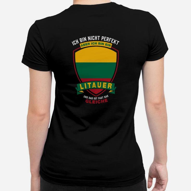 Lustiges Litauen Frauen Tshirt 'Nicht perfekt, aber Litauer', Witziges Spruch Tee