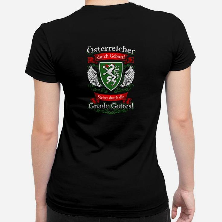 Österreicher Durch Geburt Frauen Tshirt, Schwarzes Herrenshirt mit Adler