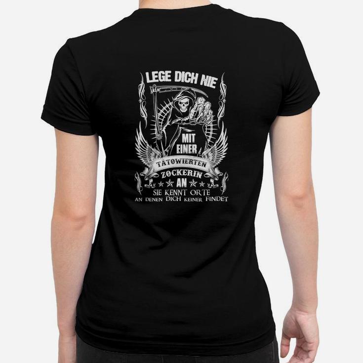 Reaper Tätowierte Zockerin Frauen T-Shirt