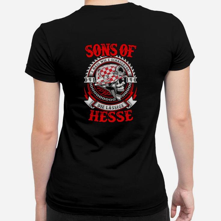 Schwarzes Frauen Tshirt Herren Sons of Hesse - Lässig Hesse Biker-Design