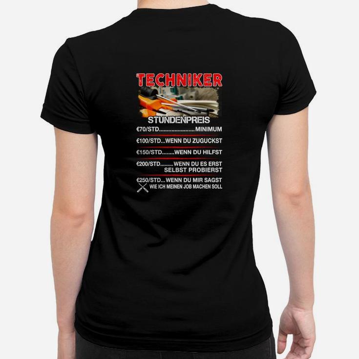 Techniker Humor Frauen Tshirt, Preisliste & Werkzeuge Motiv