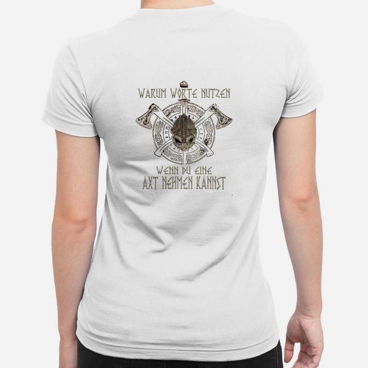 Axt Motiv Herren Frauen Tshirt, Wikinger Spruch für Männer