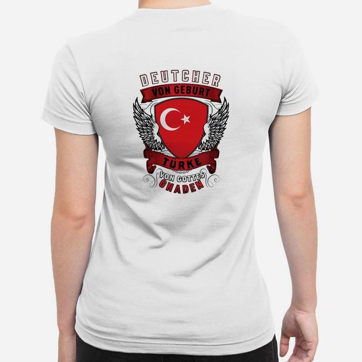 Herkunftsstolz Deutsch-Türkisch Frauen Tshirt Flügelmotiv & Halbmond