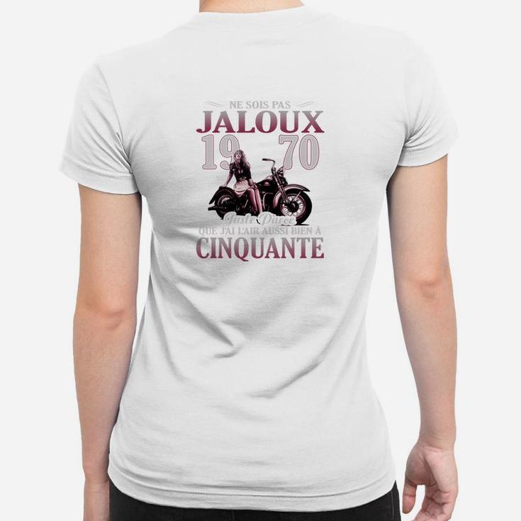 Motorrad-Frauen Tshirt mit Jahrgang & Nicht Eifersüchtig Spruch