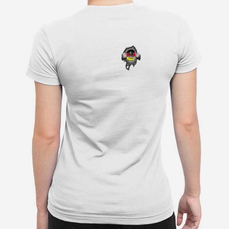 Weißes Herren Frauen Tshirt mit Astronauten-Design auf dem Rücken, Weltraum-Thema