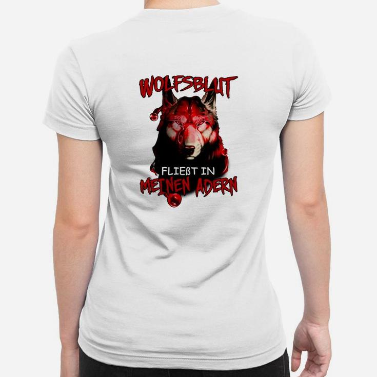 Wolfsblut in Adern Frauen Tshirt, Grafikdesign für Wolfsliebhaber