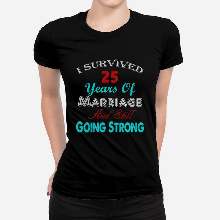25th Wedding Anniversary Tshirt Marriage Husband Wife Couple Women T-shirt
