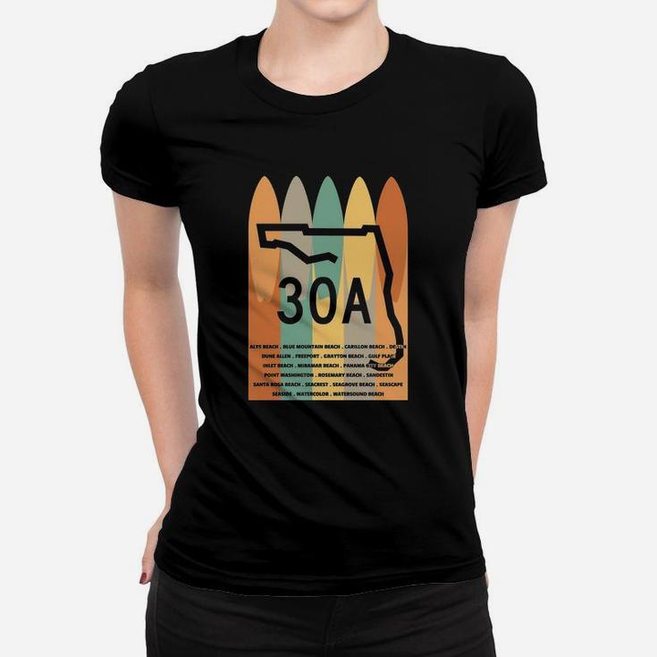 30a Surfboards Towns Of 30a Ladies Tee