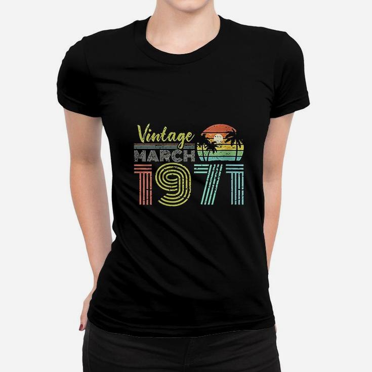Birthday Vintage March 1971 Long Sleeve T-Shirt | Seseable CA