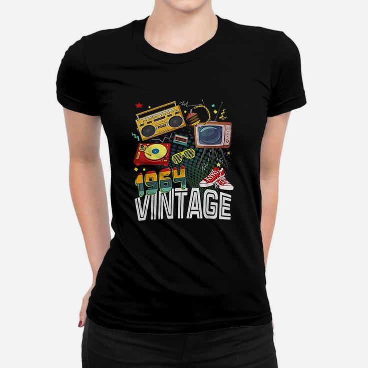 57th Birthday 57 Years Old Vintage 1964 Retro 80s 90s Style Ladies Tee