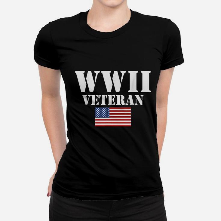 American Patriot Wwii Veteran Military World War 2 Ladies Tee