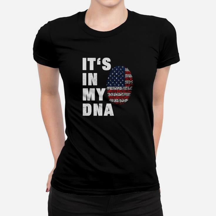 Amerikanische Flagge DNA Muster Frauen Tshirt für Patrioten