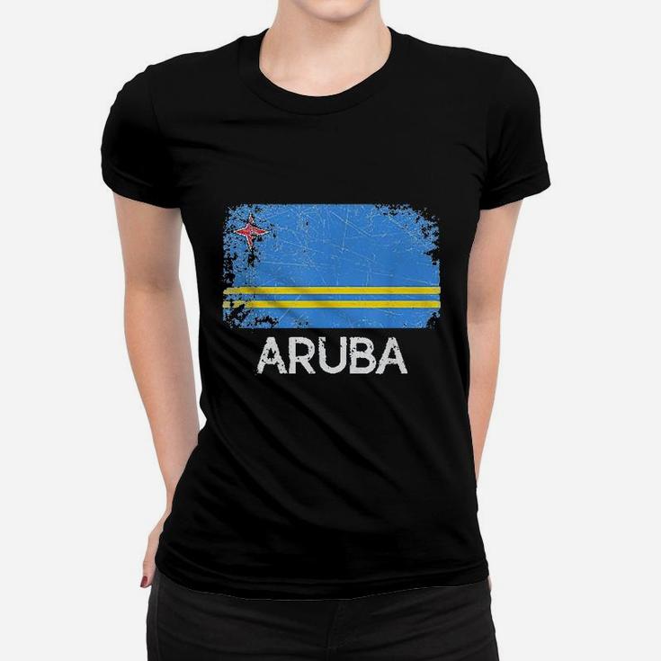 Aruban Flag Vintage Made In Aruba Gift Ladies Tee