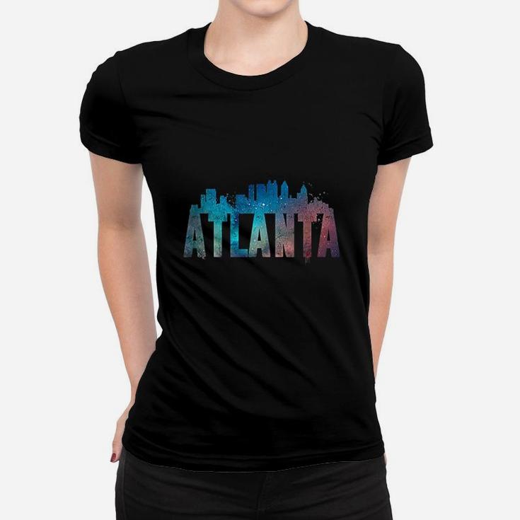 Atlanta City Skyline Ga Pride Vintage Vacation Souvenir Gift Ladies Tee