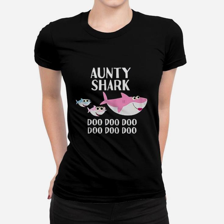 Aunty Shark Doo Doo Mothers Day Gift For Aunt Auntie Ladies Tee