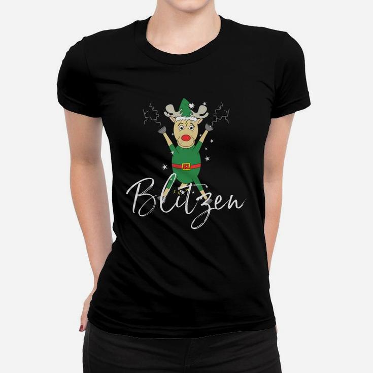 Beautiful Blitzen Cute Reindeer Funny Christmas Group Set Tee Shirt Ladies Tee