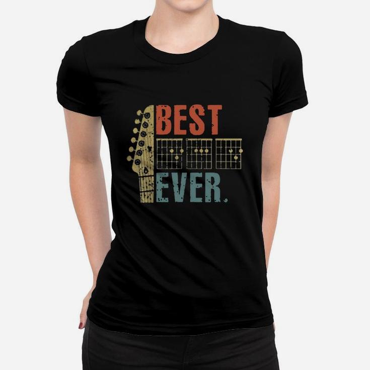 Best Guitar Dad Ever Music Vintage Father Day Gift Shirt Ladies Tee