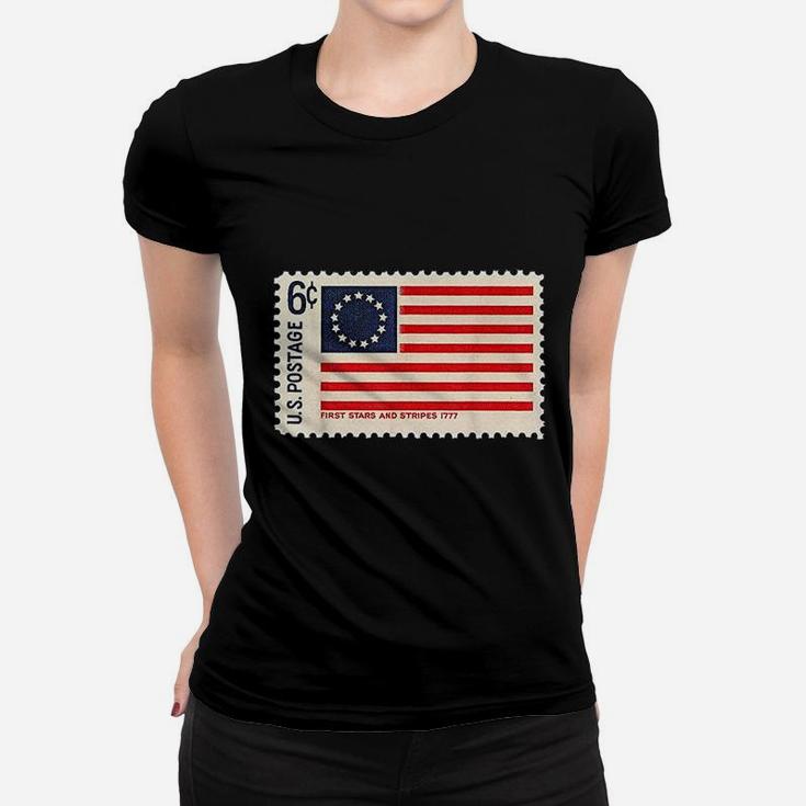 Betsy Ross American Us Flag Usa Revolutionary Slavery Stamp Ladies Tee