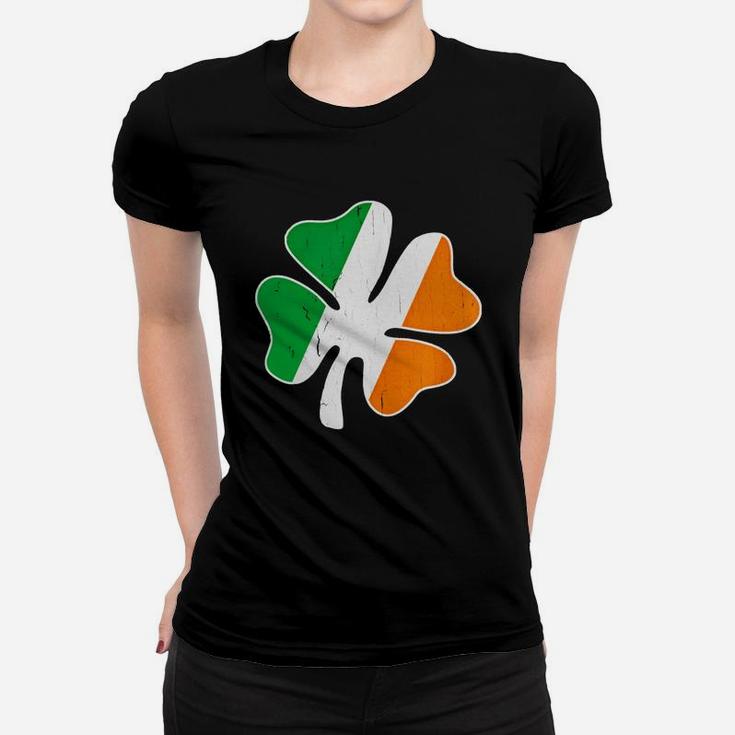 Big Vintage Irish Flag Shamrock T-shirt Ladies Tee