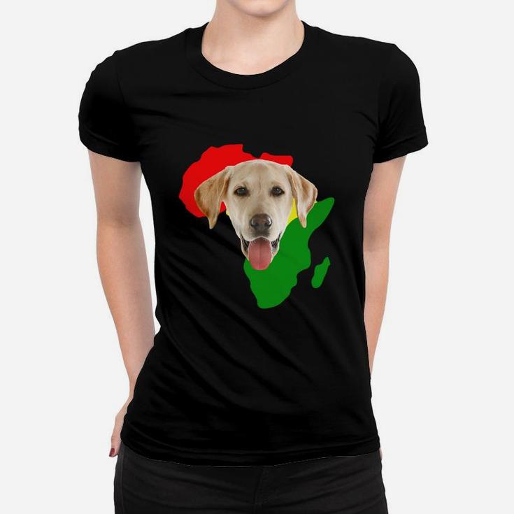 Black History Month African Map Labrador Retriever Gift For Pet Lovers Proud Black Ladies Tee