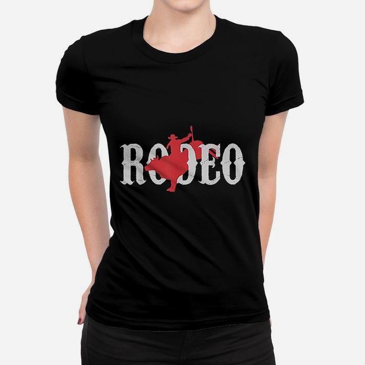 Bull Riding Rodeo Western Country Bull Rider Gift Ladies Tee
