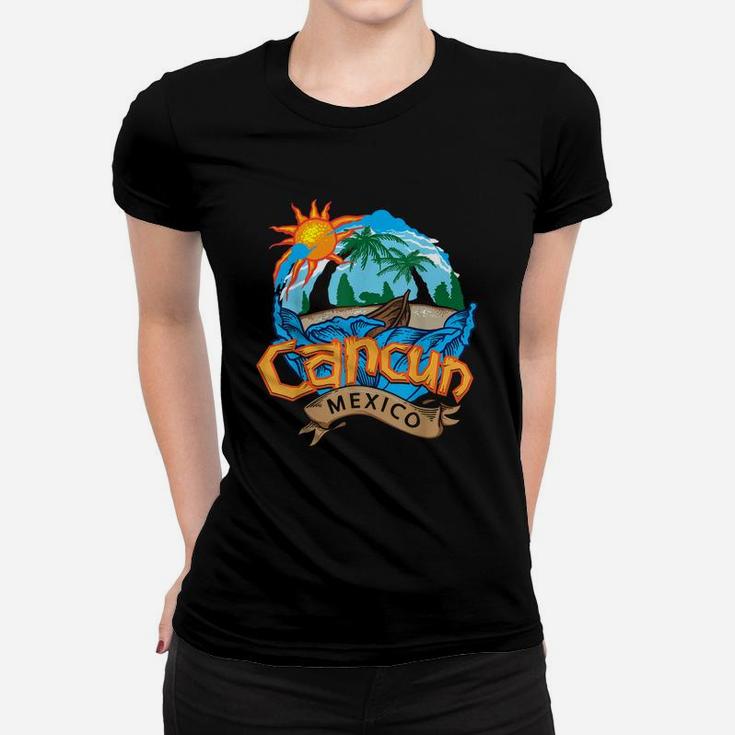 Cancun Mexico Beach Palm Tree Party Destination Ladies Tee