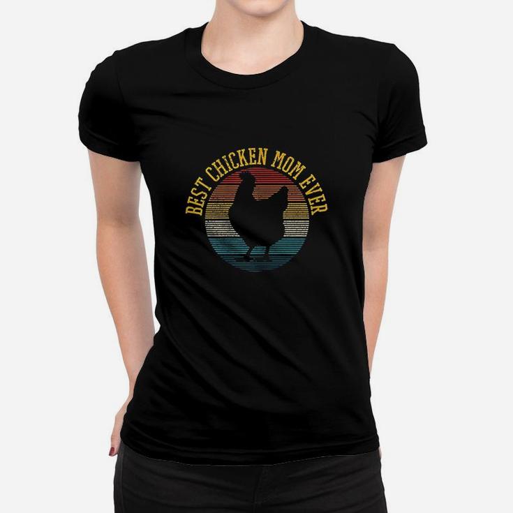Chicken Mom Vintage Retro Mother Poultry Farmer Ladies Tee