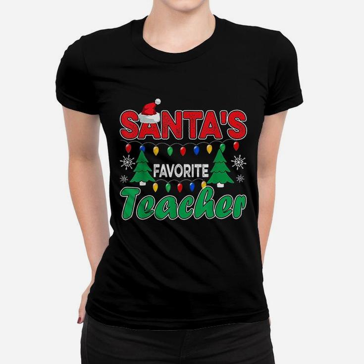 Christmas Santas Favorite Teacher Ladies Tee