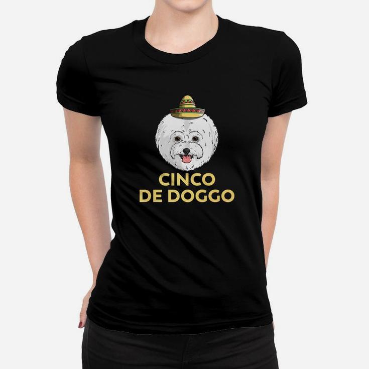 Cinco De Doggo Bichon Frise Dog Cinco De Mayo Mexican Ladies Tee